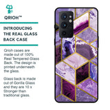 Purple Rhombus Marble Glass Case for OnePlus 9RT