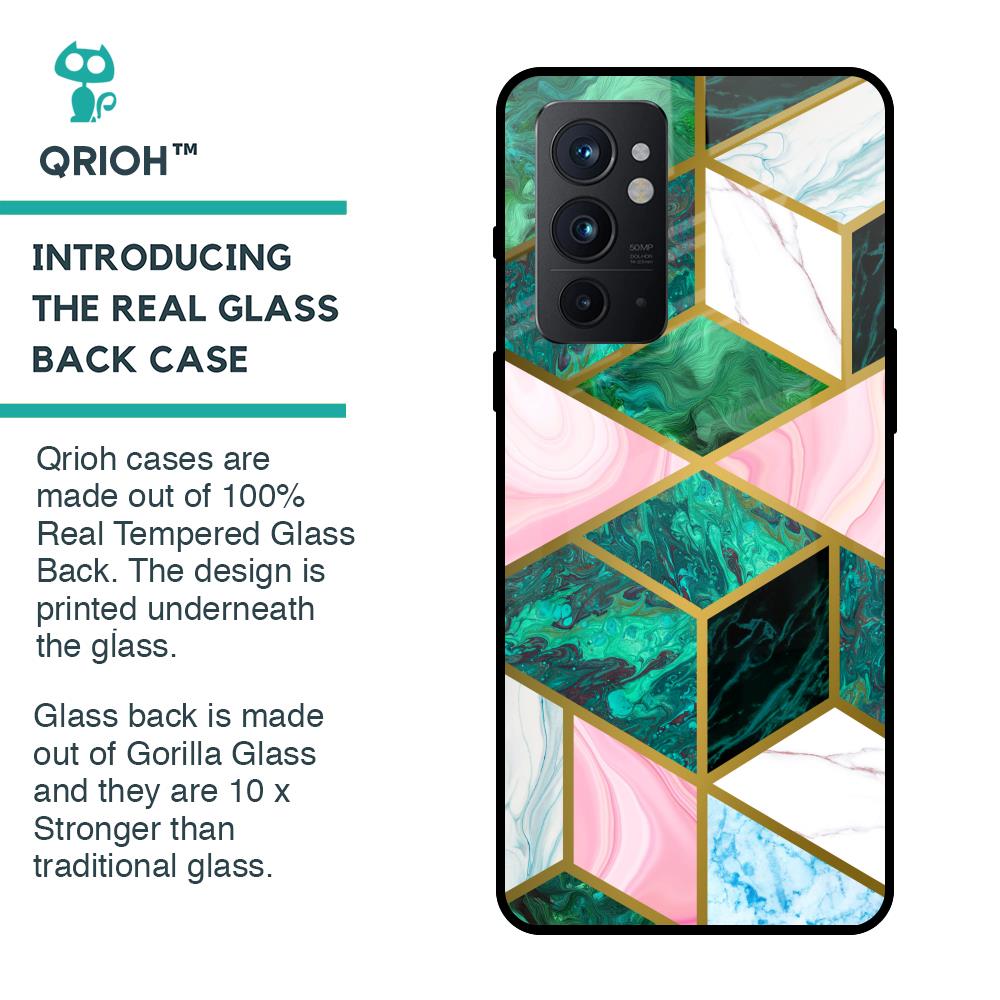 Seamless Green Marble Glass Case for OnePlus 9RT