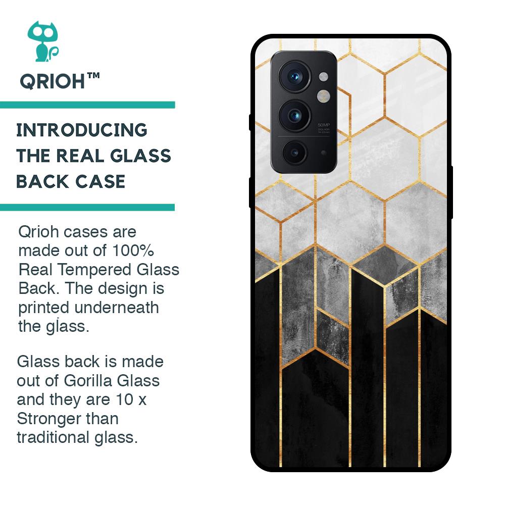 Tricolor Pattern Glass Case for OnePlus 9RT
