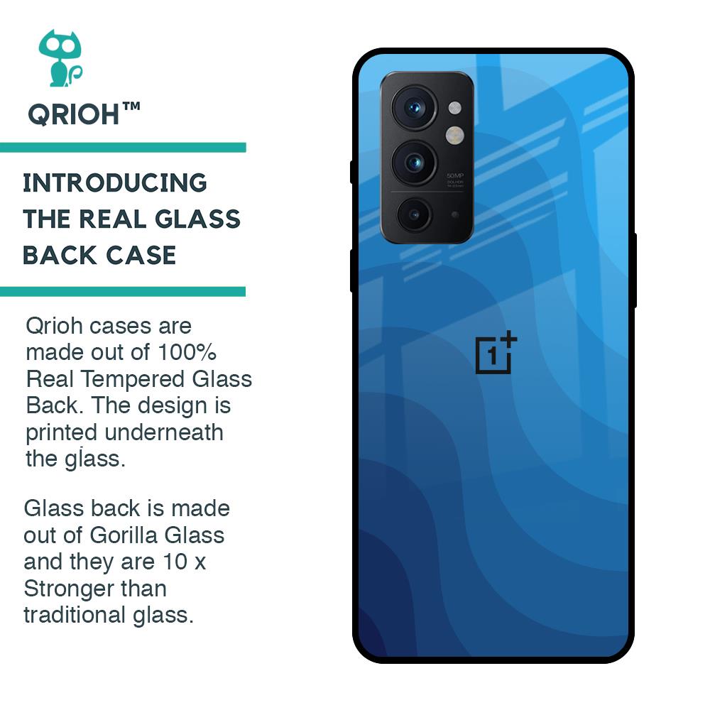 Blue Wave Abstract Glass Case for OnePlus 9RT