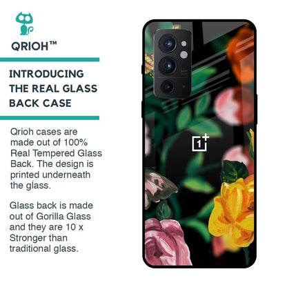 Flowers & Butterfly Glass Case for OnePlus 9RT