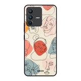 Abstract Faces Vivo V23 Pro 5G Glass Back Cover Online