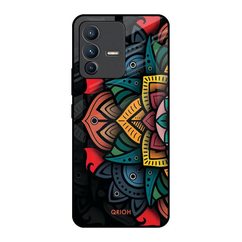 Retro Gorgeous Flower Vivo V23 Pro 5G Glass Back Cover Online