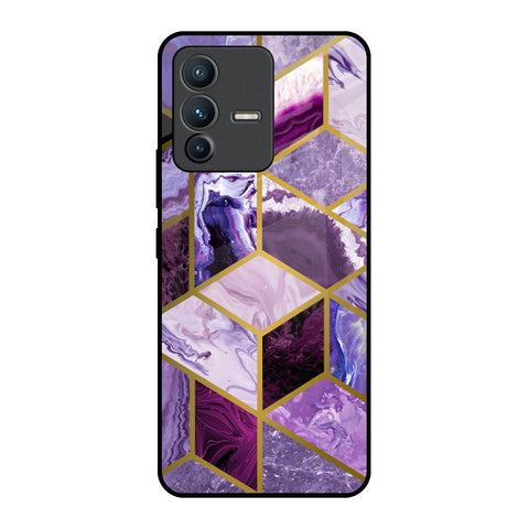 Purple Rhombus Marble Vivo V23 Pro 5G Glass Back Cover Online