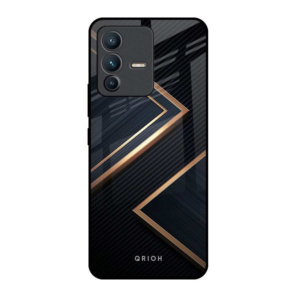 Sleek Golden & Navy Vivo V23 Pro 5G Glass Back Cover Online