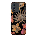 Lines Pattern Flowers Vivo V23 Pro 5G Glass Back Cover Online