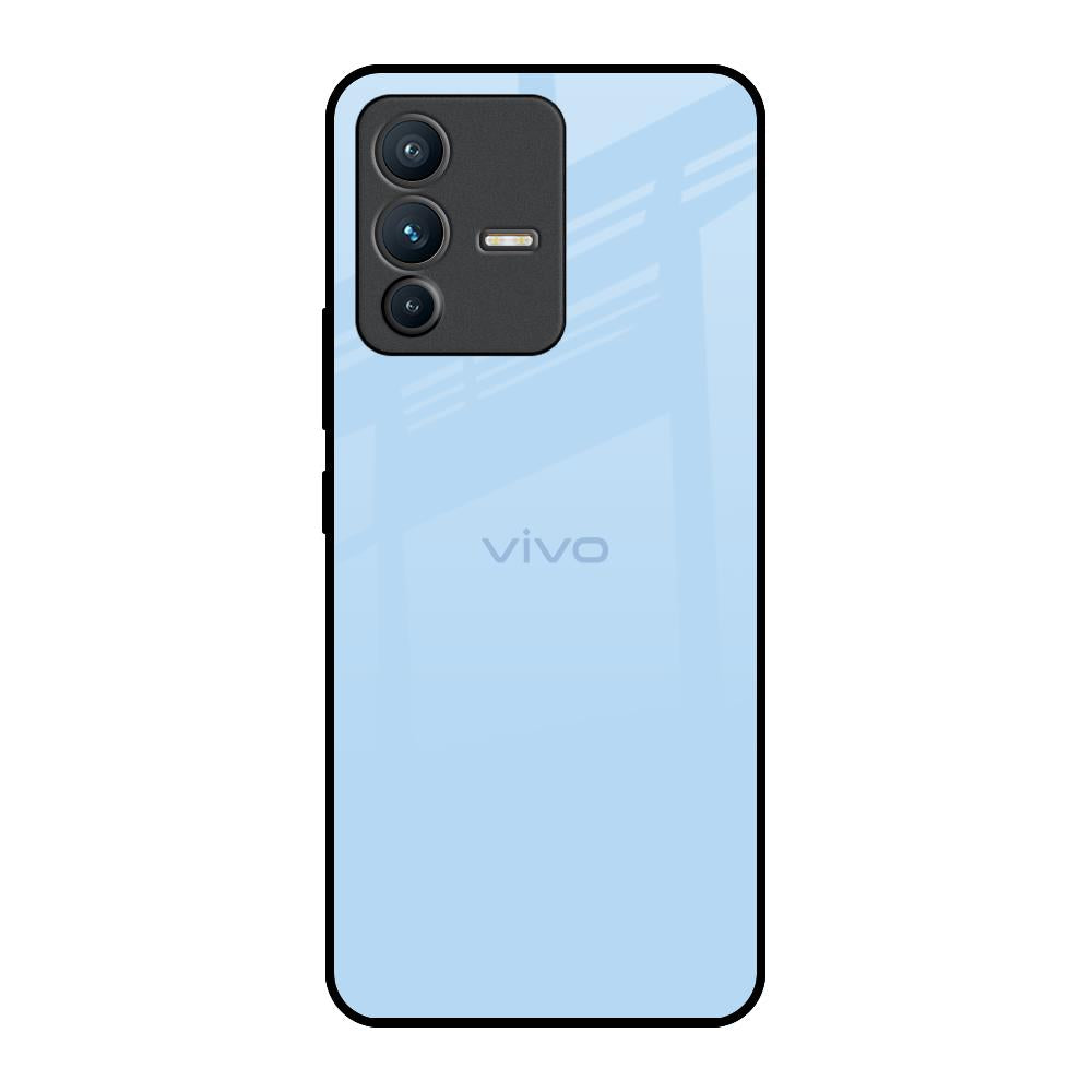 Pastel Sky Blue Vivo V23 Pro 5G Glass Back Cover Online