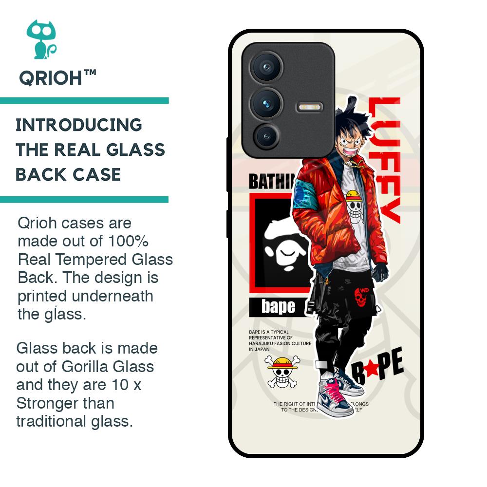 Bape Luffy Glass Case for Vivo V23 Pro 5G