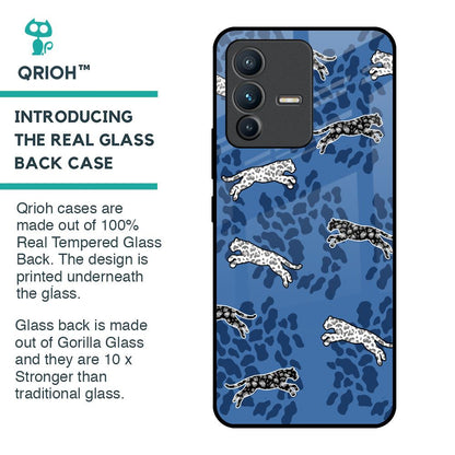 Blue Cheetah Glass Case for Vivo V23 Pro 5G