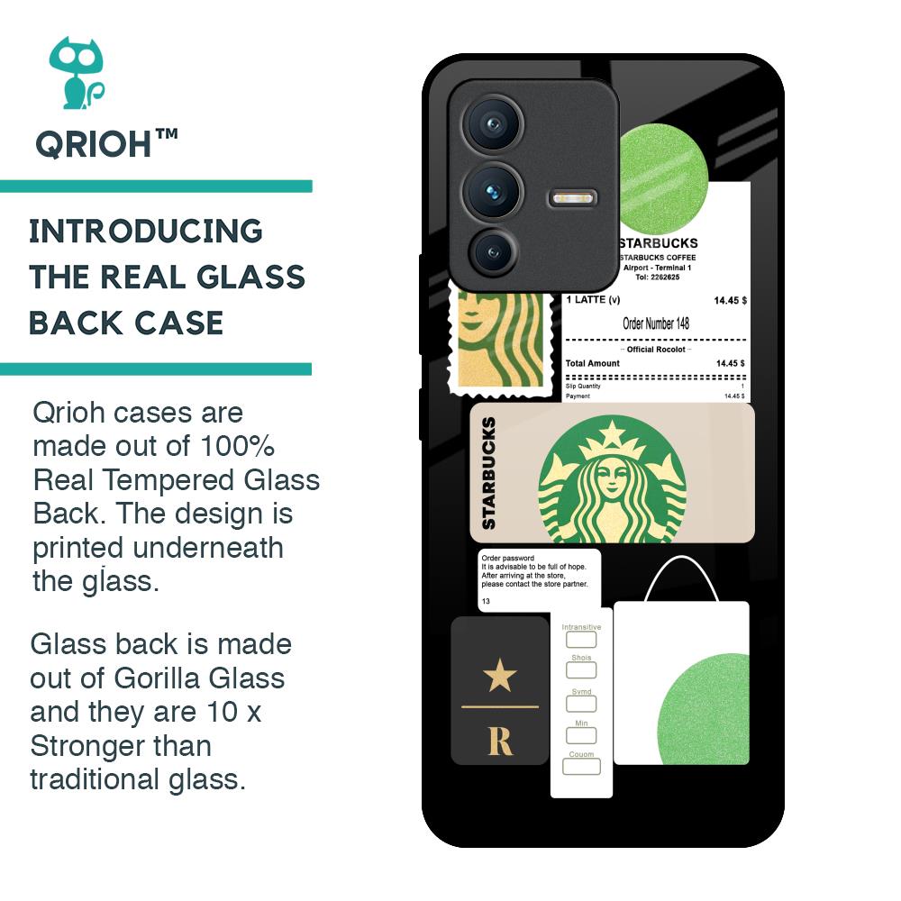 Coffee Latte Glass Case for Vivo V23 Pro 5G