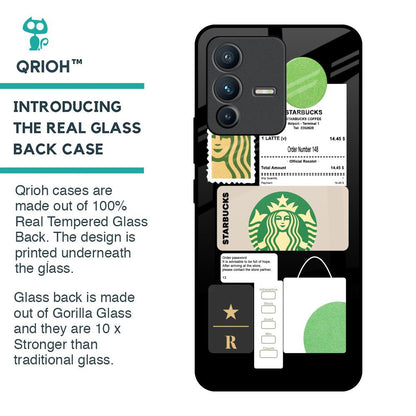 Coffee Latte Glass Case for Vivo V23 Pro 5G