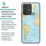 Travel Map Glass Case for Vivo V23 Pro 5G