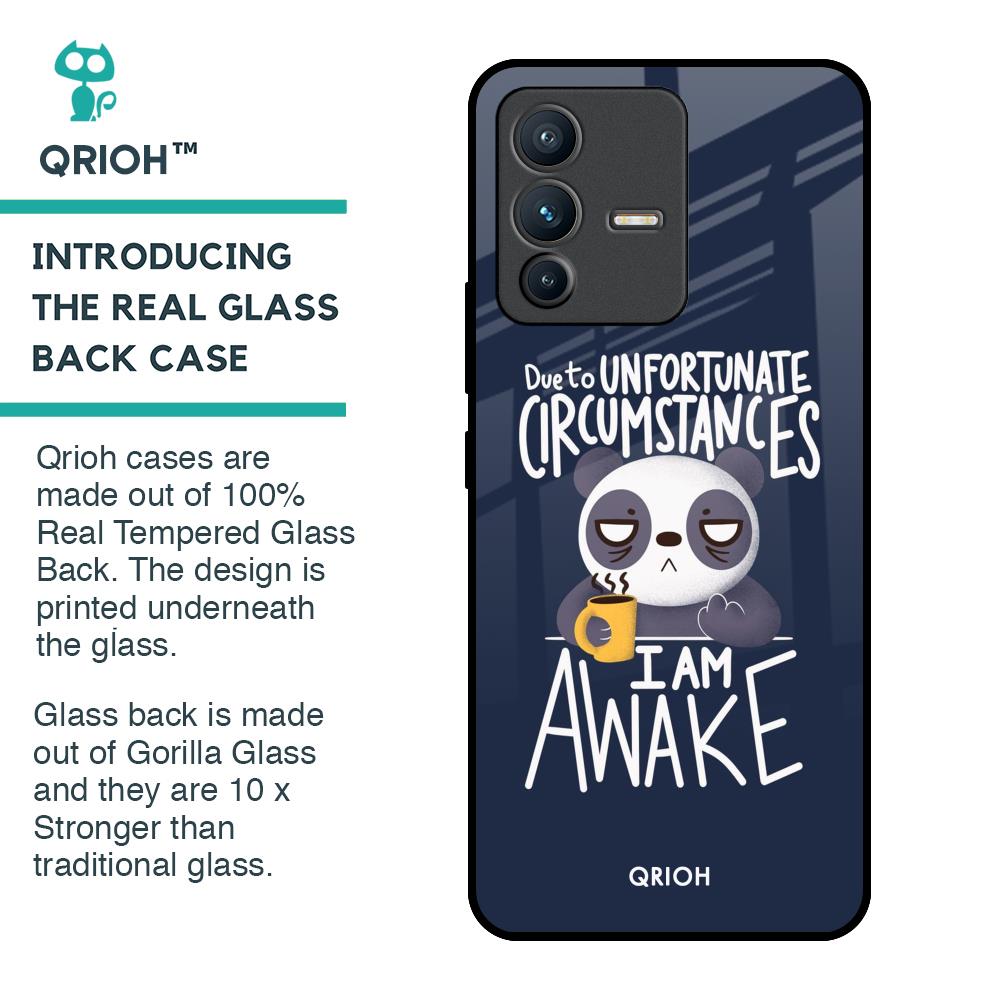 Struggling Panda Glass Case for Vivo V23 Pro 5G