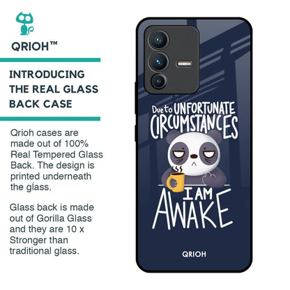 Struggling Panda Glass Case for Vivo V23 Pro 5G