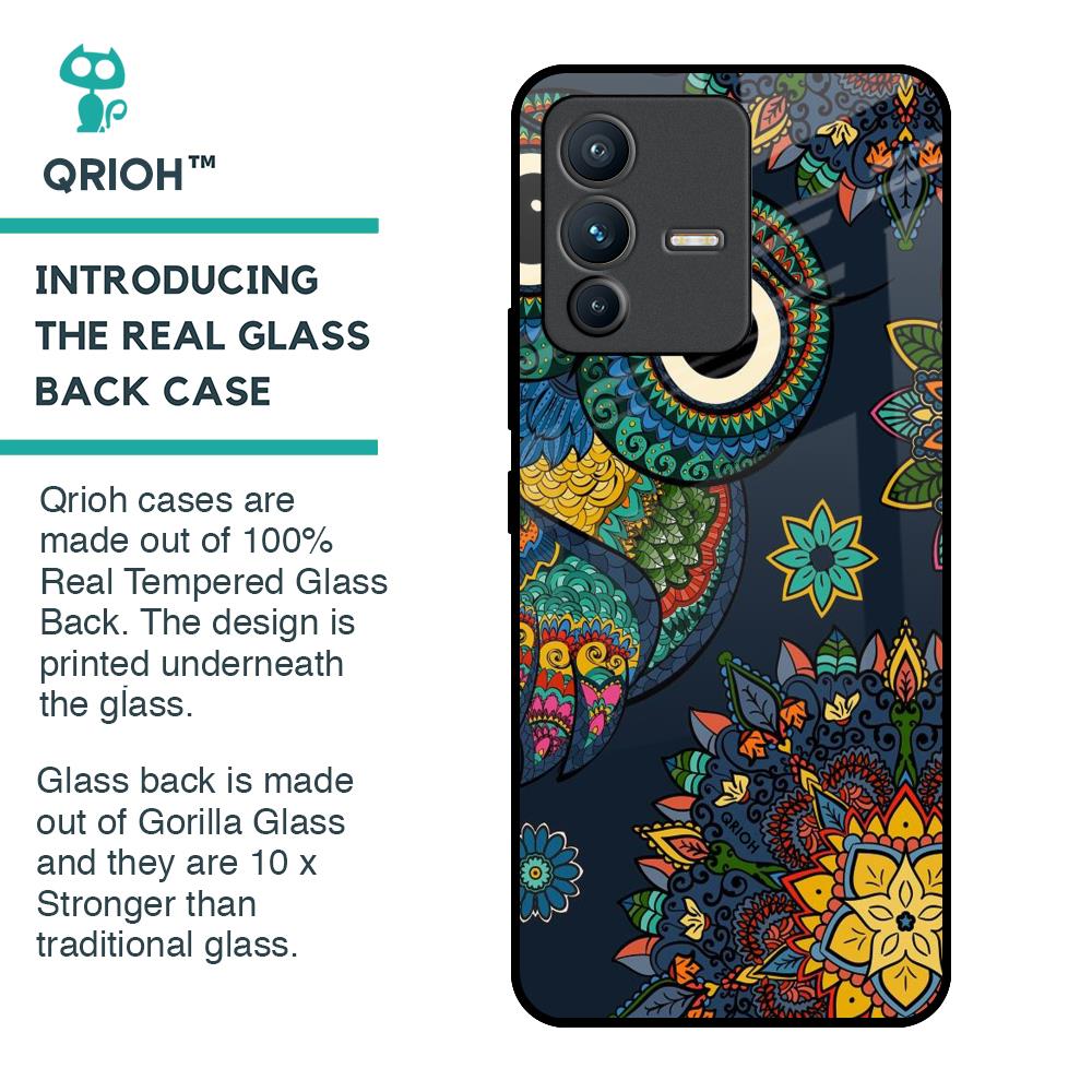 Owl Art Glass Case for Vivo V23 Pro 5G