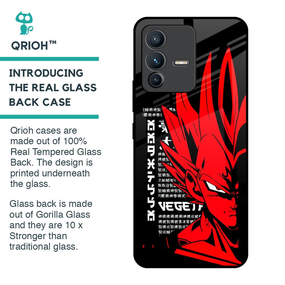 Red Vegeta Glass Case for Vivo V23 Pro 5G