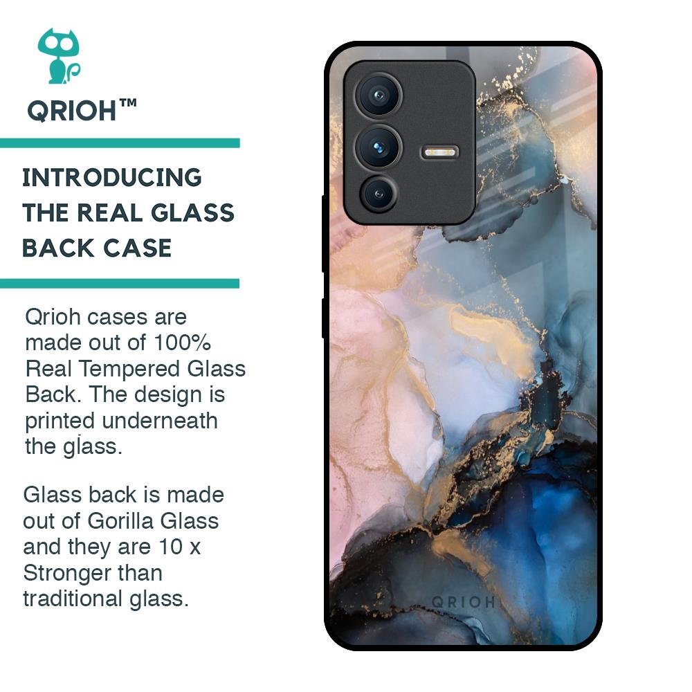 Marble Ink Abstract Glass Case for Vivo V23 Pro 5G