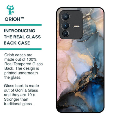 Marble Ink Abstract Glass Case for Vivo V23 Pro 5G