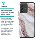Pink & Gold Gllitter Marble Glass Case for Vivo V23 Pro 5G