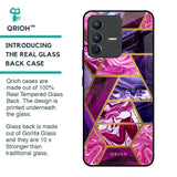 Electroplated Geometric Marble Glass Case for Vivo V23 Pro 5G