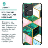 Seamless Green Marble Glass Case for Vivo V23 Pro 5G