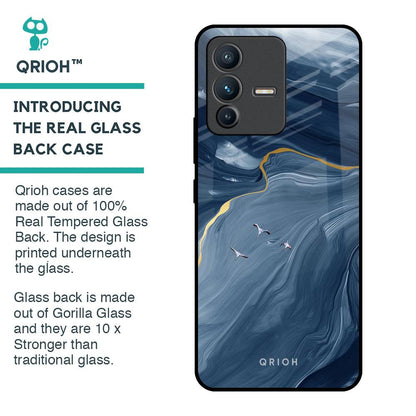 Deep Ocean Marble Glass Case for Vivo V23 Pro 5G