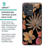 Lines Pattern Flowers Glass Case for Vivo V23 Pro 5G