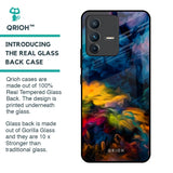 Multicolor Oil Painting Glass Case for Vivo V23 Pro 5G