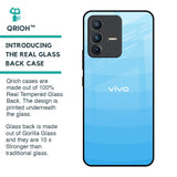 Wavy Blue Pattern Glass Case for Vivo V23 Pro 5G