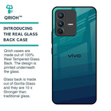 Green Triangle Pattern Glass Case for Vivo V23 Pro 5G