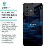 Blue Rough Abstract Glass Case for Vivo V23 Pro 5G
