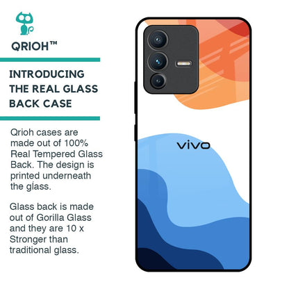 Wavy Color Pattern Glass Case for Vivo V23 Pro 5G