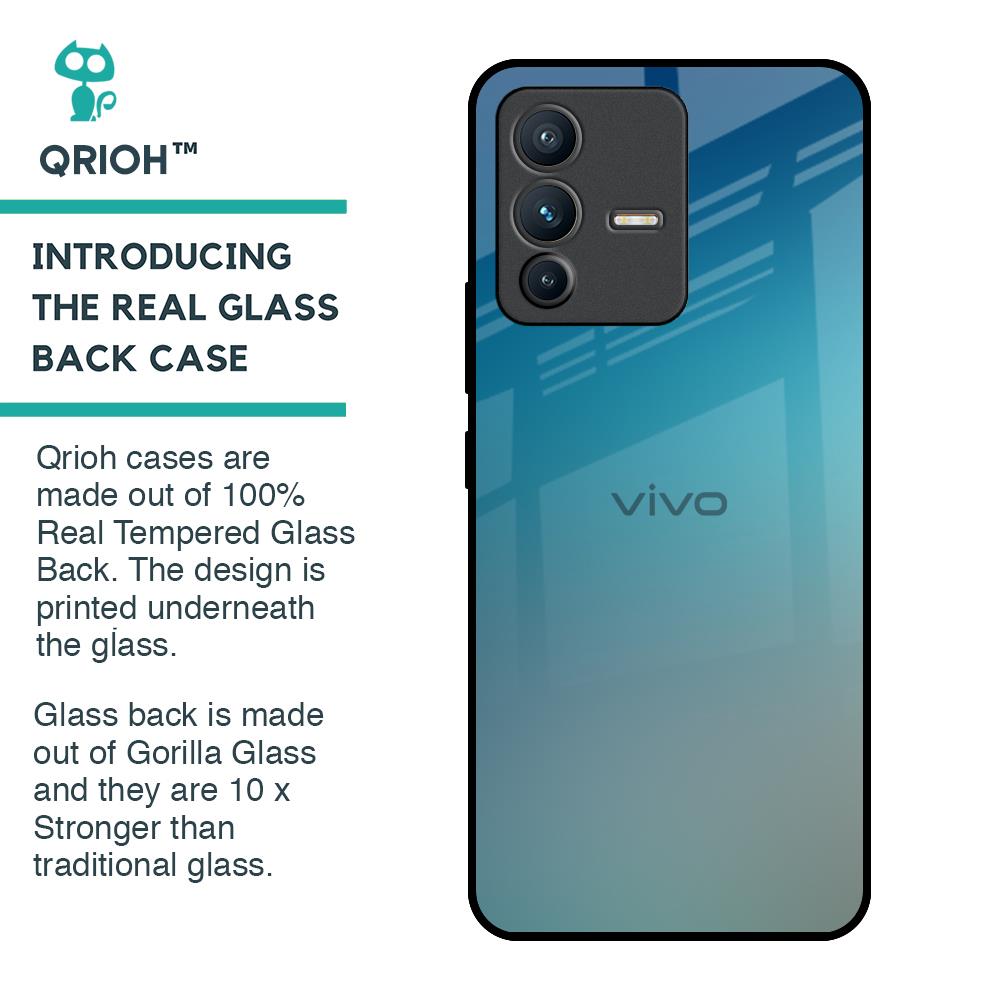 Sea Theme Gradient Glass Case for Vivo V23 Pro 5G