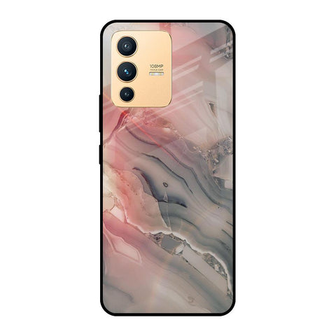Pink And Grey Marble Vivo V23 Pro 5G Glass Cases & Covers Online
