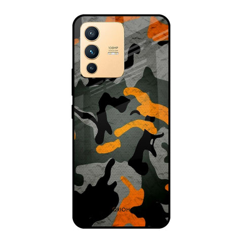 Camouflage Orange Vivo V23 Pro 5G Glass Cases & Covers Online