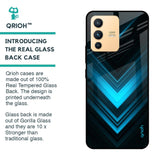 Vertical Blue Arrow Glass Case For Vivo V23 Pro 5G