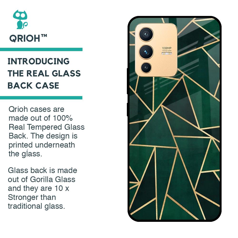 Abstract Green Glass Case For Vivo V23 Pro 5G
