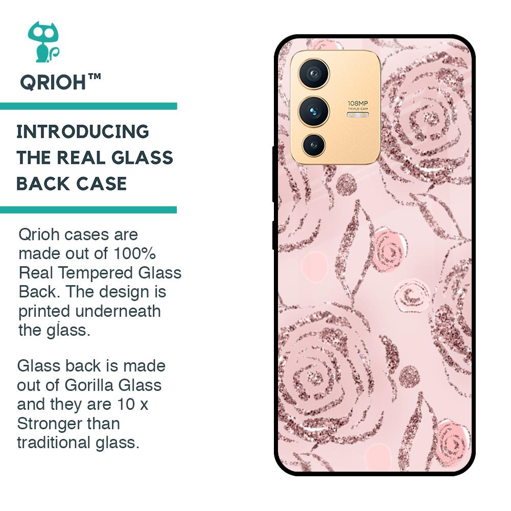 Shimmer Roses Glass case for Vivo V23 Pro 5G