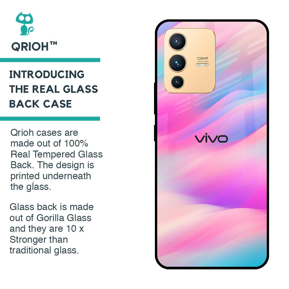 Colorful Waves Glass case for Vivo V23 Pro 5G