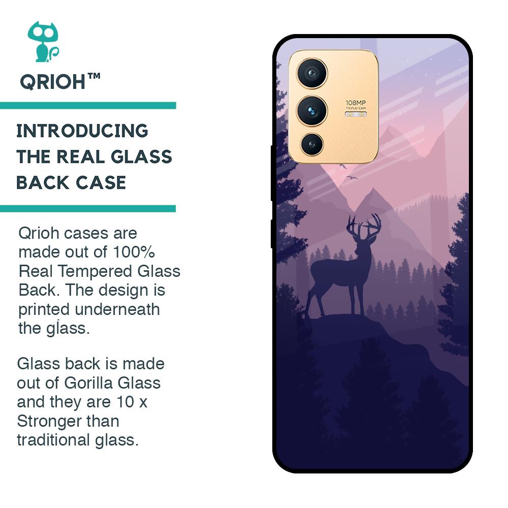 Deer In Night Glass Case For Vivo V23 Pro 5G