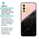 Marble Texture Pink Glass Case For Vivo V23 Pro 5G