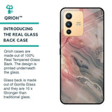Pink And Grey Marble Glass Case For Vivo V23 Pro 5G