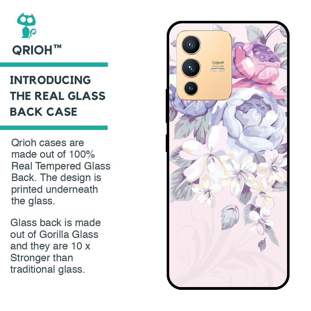 Elegant Floral Glass case for Vivo V23 Pro 5G