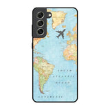 Travel Map Samsung Galaxy S21 FE 5G Glass Back Cover Online
