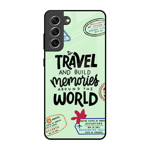 Travel Stamps Samsung Galaxy S21 FE 5G Glass Back Cover Online