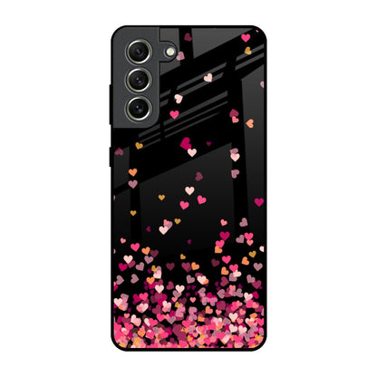 Heart Rain Fall Samsung Galaxy S21 FE 5G Glass Back Cover Online