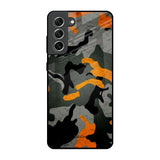 Camouflage Orange Samsung Galaxy S21 FE 5G Glass Back Cover Online