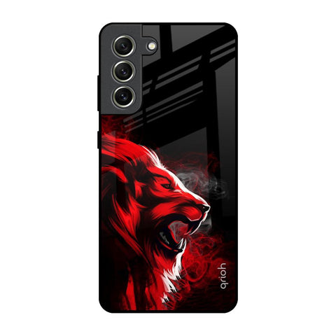 Red Angry Lion Samsung Galaxy S21 FE 5G Glass Back Cover Online