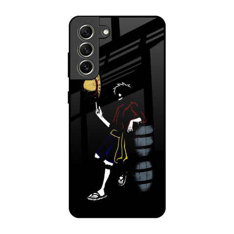 Luffy Line Art Samsung Galaxy S21 FE 5G Glass Back Cover Online