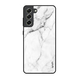 Modern White Marble Samsung Galaxy S21 FE 5G Glass Back Cover Online